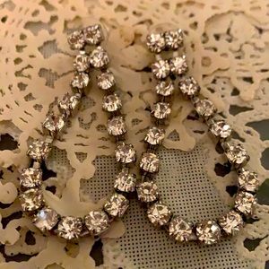 Faux crystal silver earrings